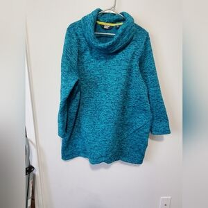 Lands' End Beautiful Blue Cowl Neck Sweatshirt Size 2X